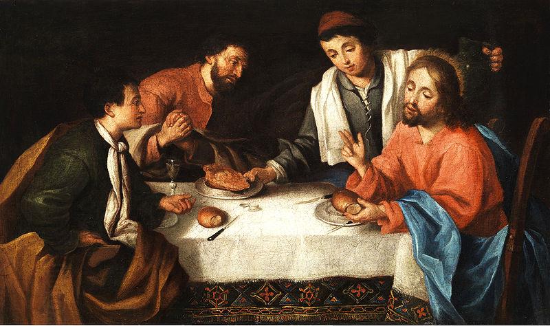 Pier Leone Ghezzi Emmaus, Christ breaking bread China oil painting art